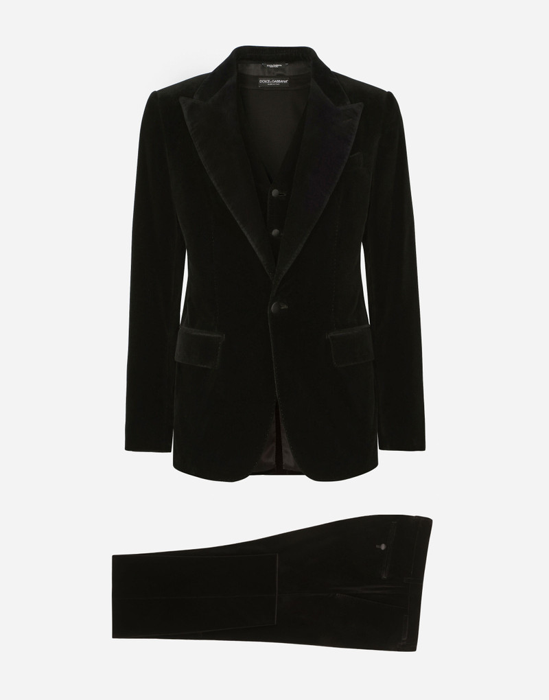 Single-breasted smooth velvet suit 1