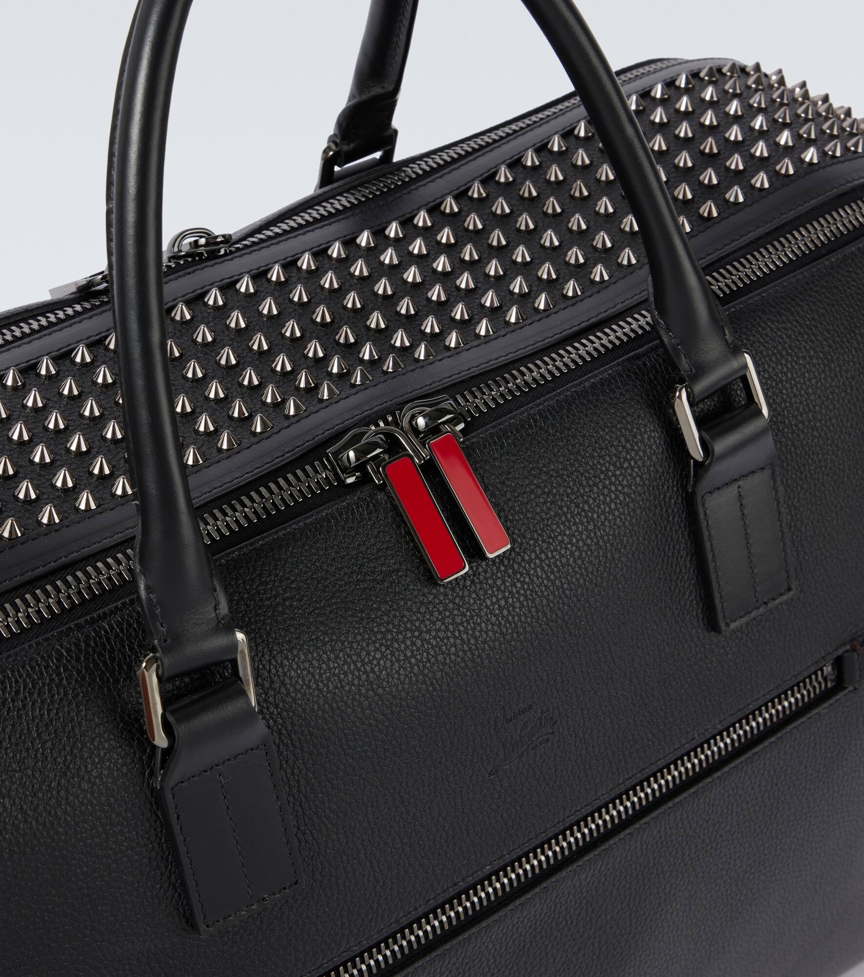 Funky studded leather duffel bag - 6