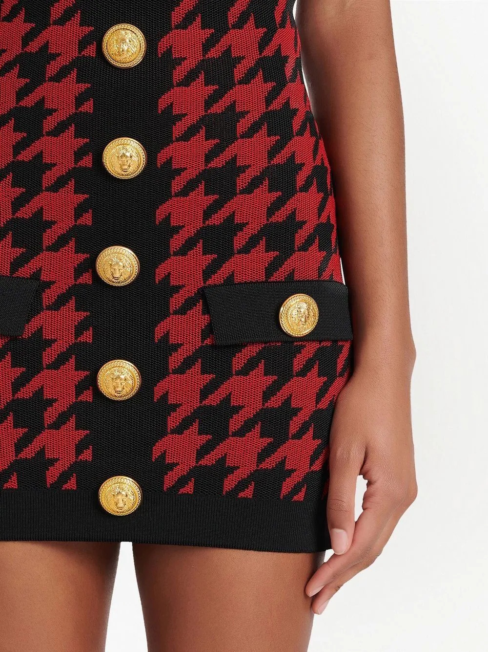 houndstooth fitted dress - 5