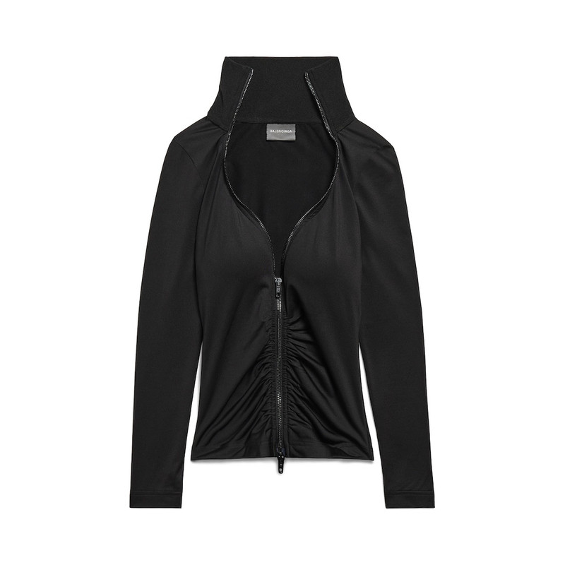 Women's Bra Cup Zip-up Jacket in Black 1