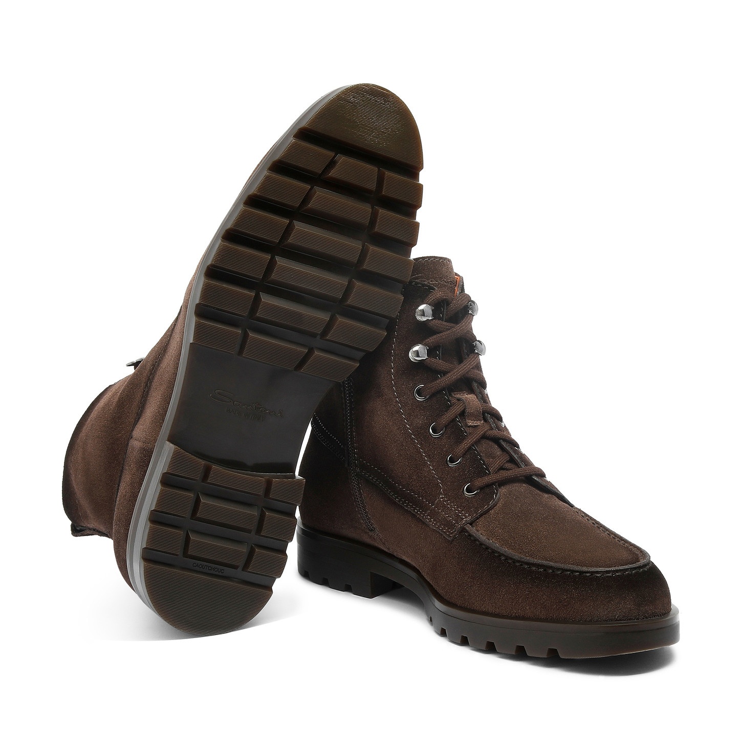 Men's dark brown suede ankle boot - 4