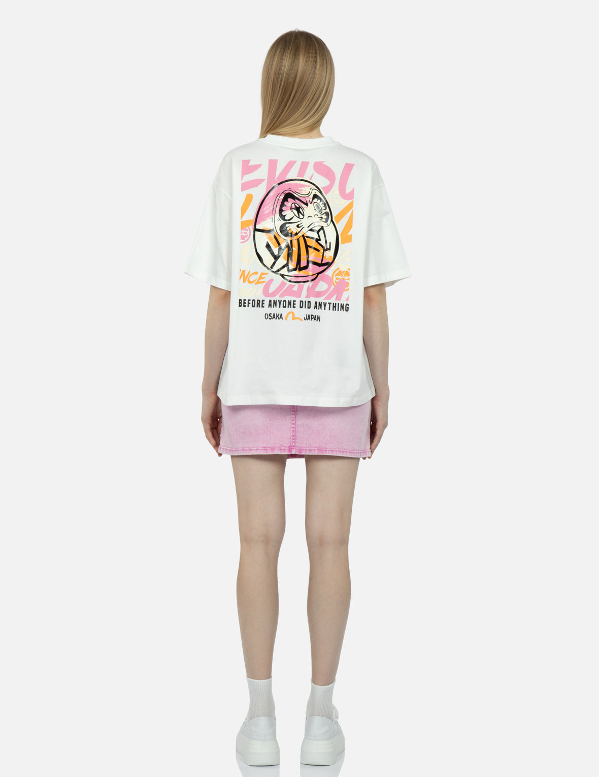 SEAGULL EMBROIDERY FUCHSIA DENIM SKIRT - 5
