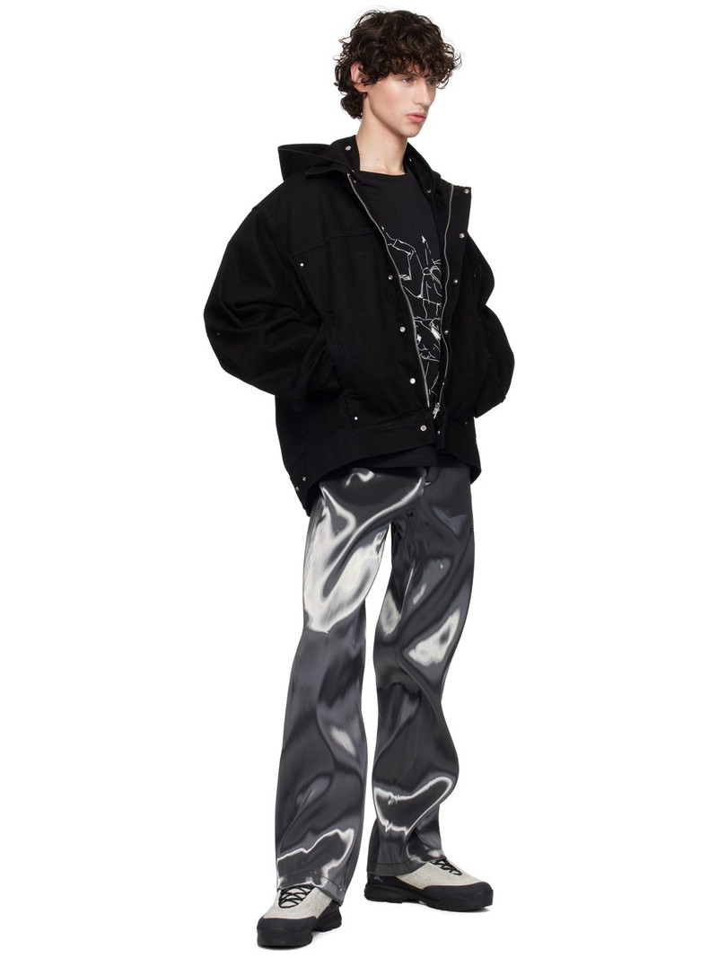 HELIOT EMIL™ Black Hooded Denim Jacket outlook