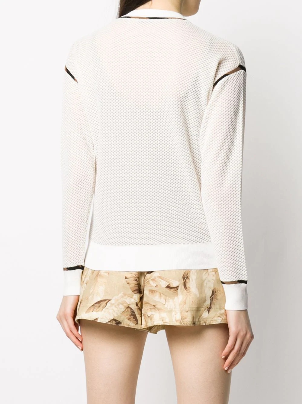 FF motif honeycomb detail sweatshirt - 4