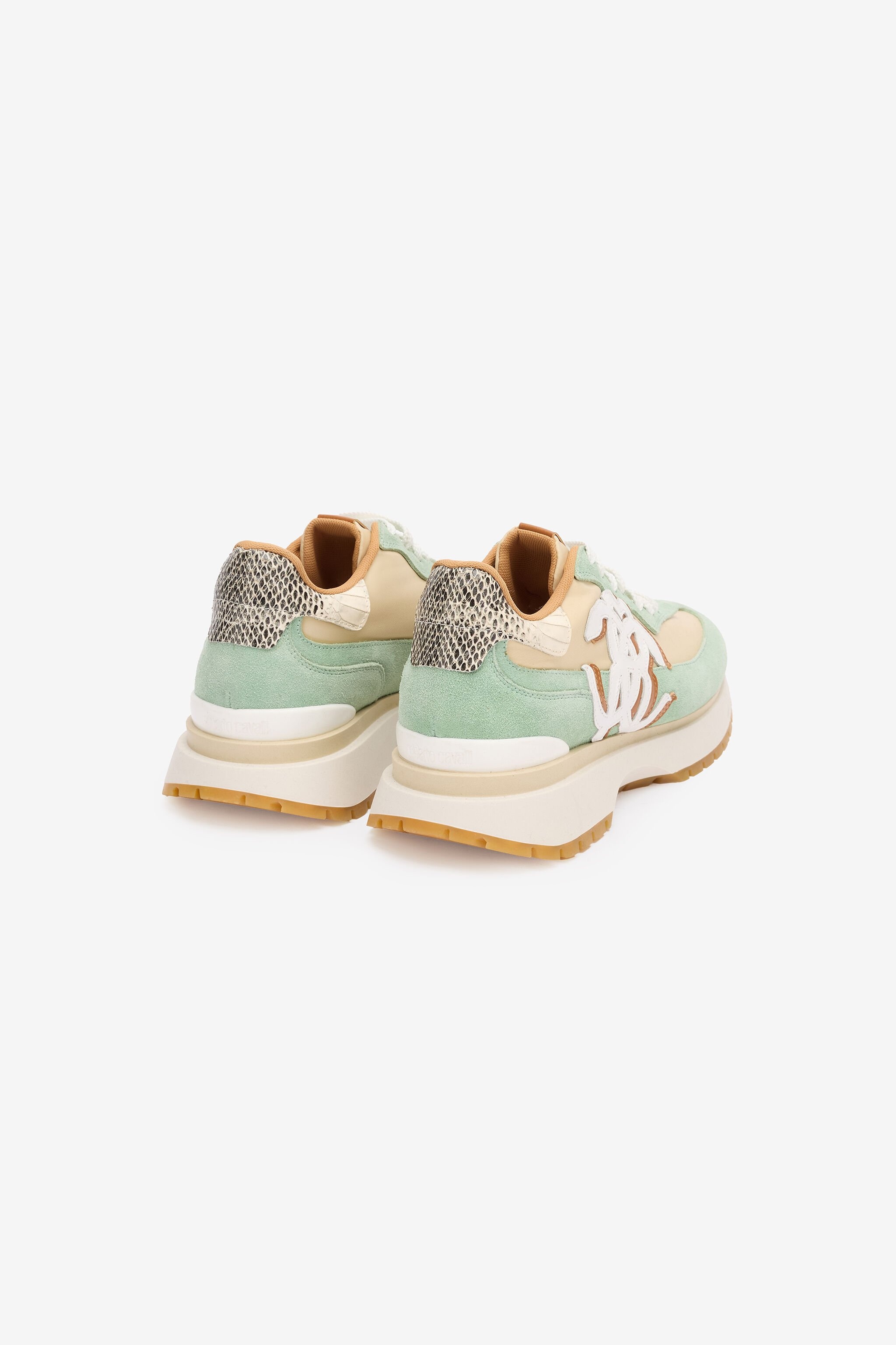 Sneakers with Contrasting Back and Mirror Snake Monogram - 3