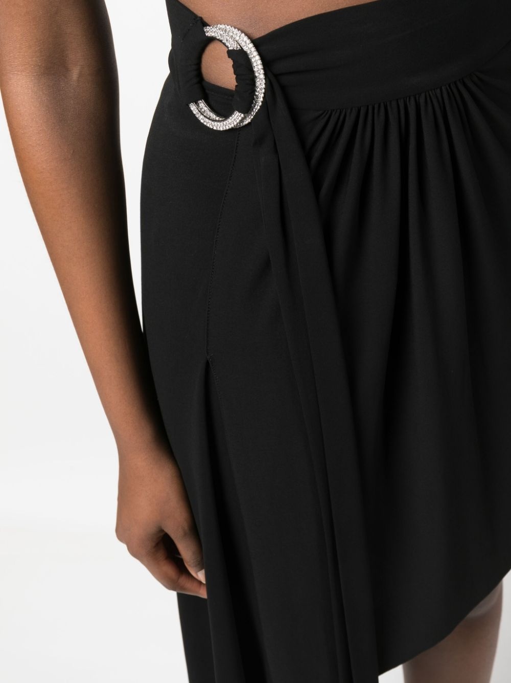 ring-detail belted asymmetric skirt - 5