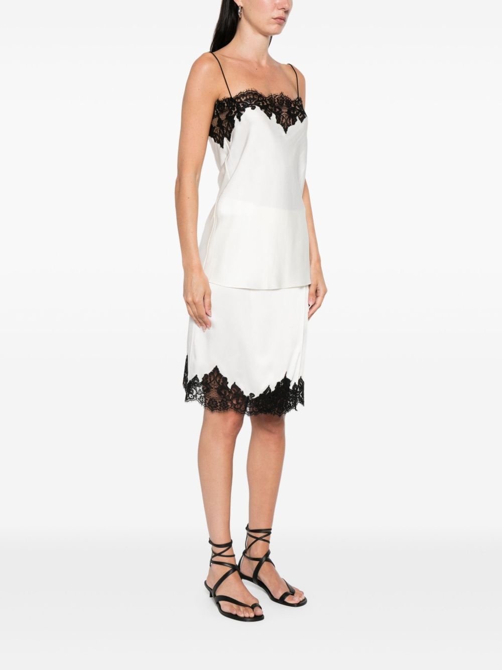 sleeveless lace satin top - 3