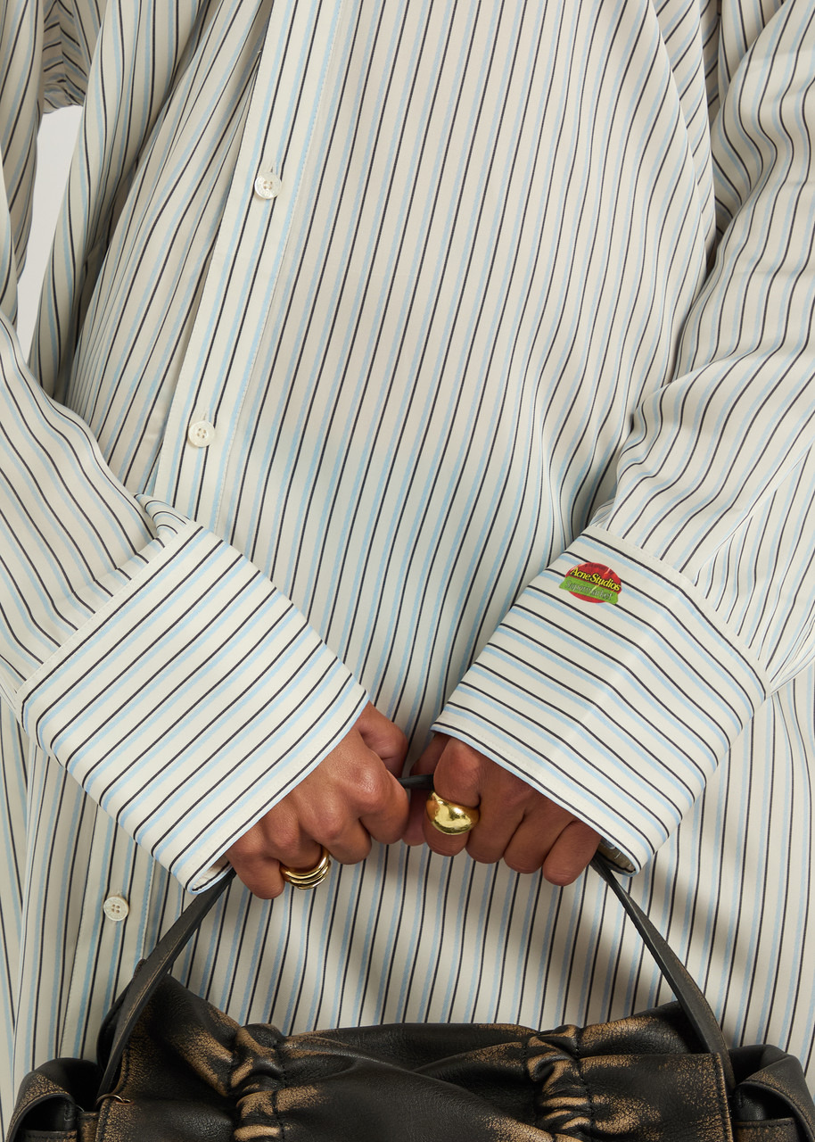Acne Studios Striped Satin Midi Shirt Dress - 5