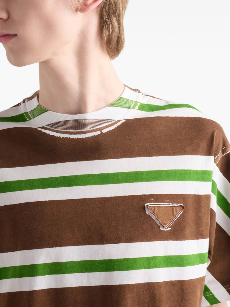 Prada Prada Striped Logo-patch T-shirt outlook