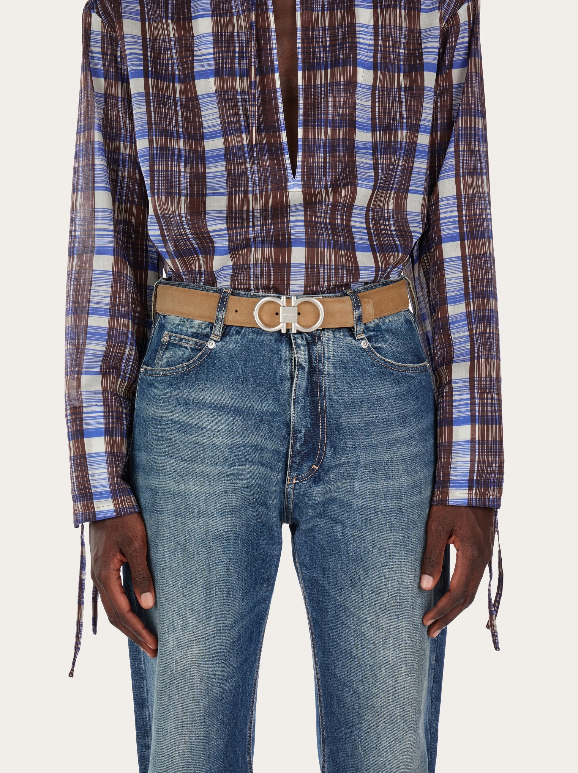 Reversible, adjustable Gancini belt - 4