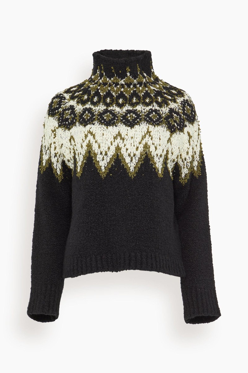 Lizzy Sweater in Textured Fairisle Black Multi 1