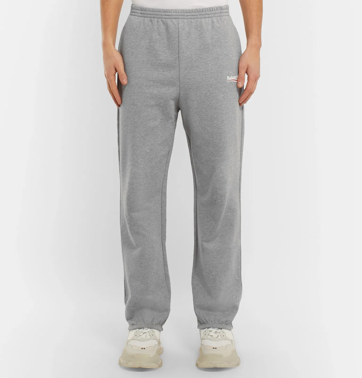 Logo-Print Mélange Loopback Cotton-Jersey Sweatpants - 4