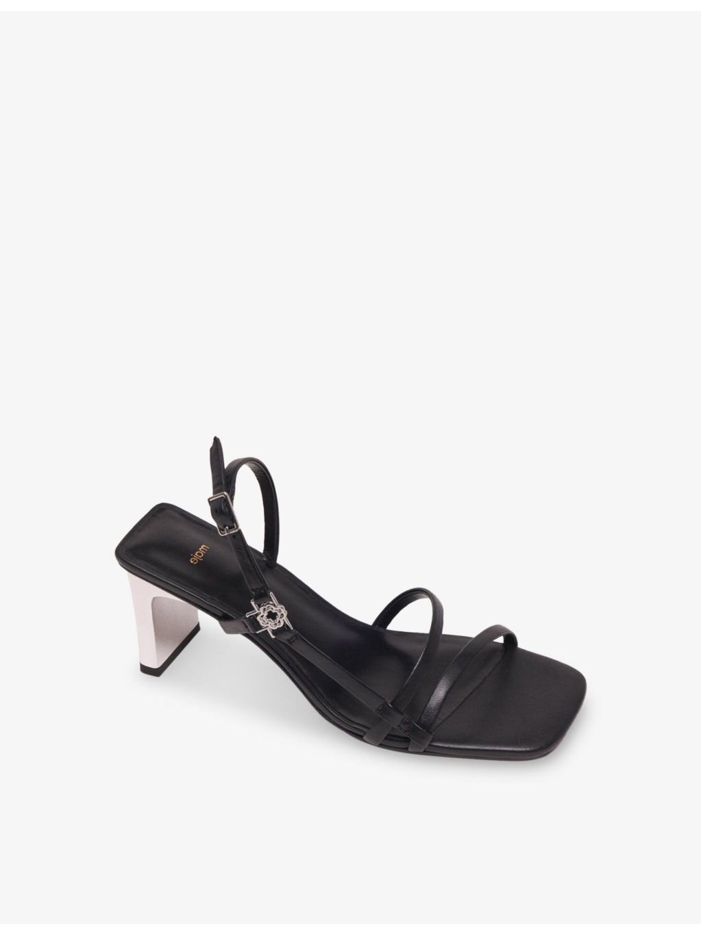Square-Toe Leather Heeled Sandals - 3