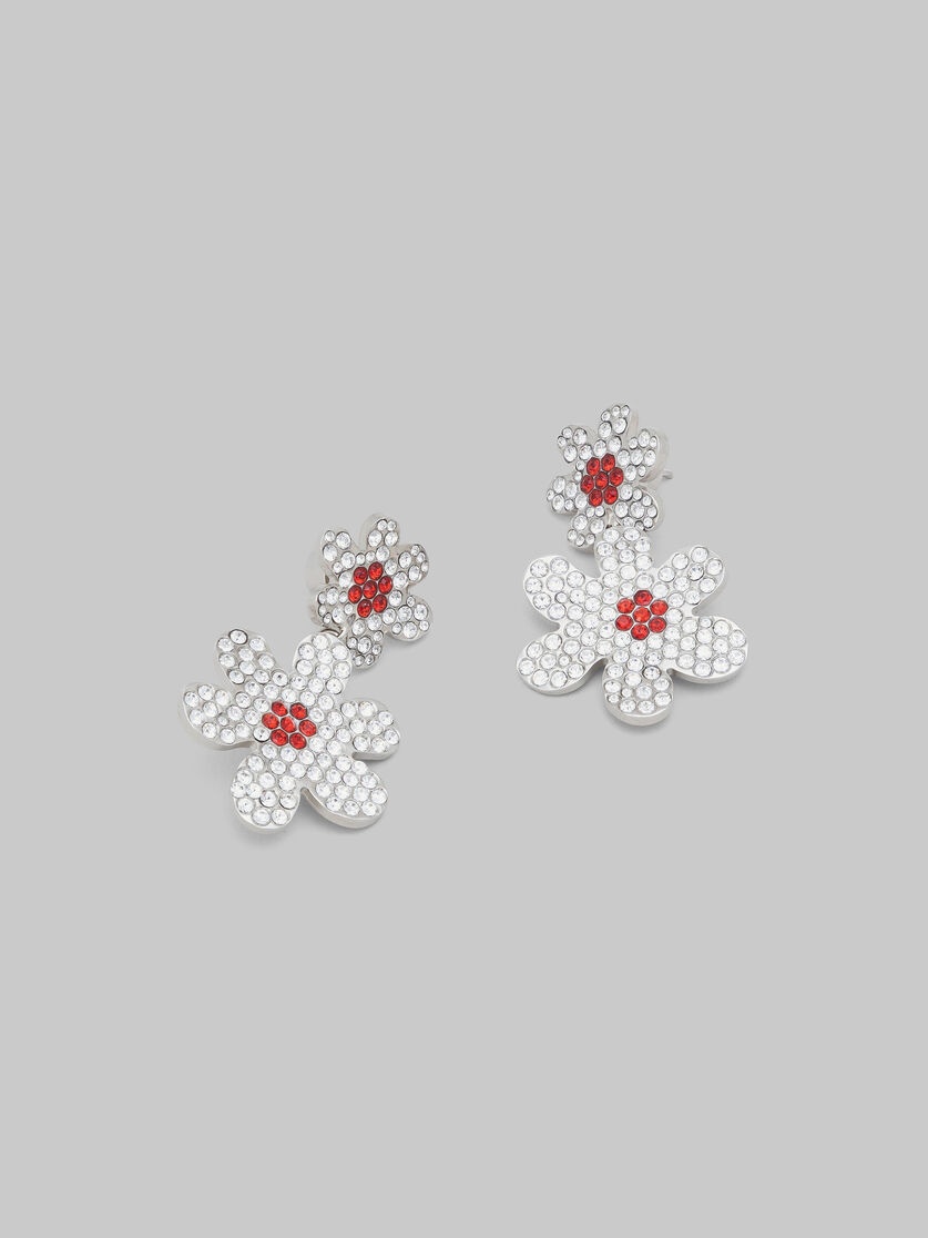 DAISY DROP EARRINGS WITH PAVÉ RHINESTONES - 4