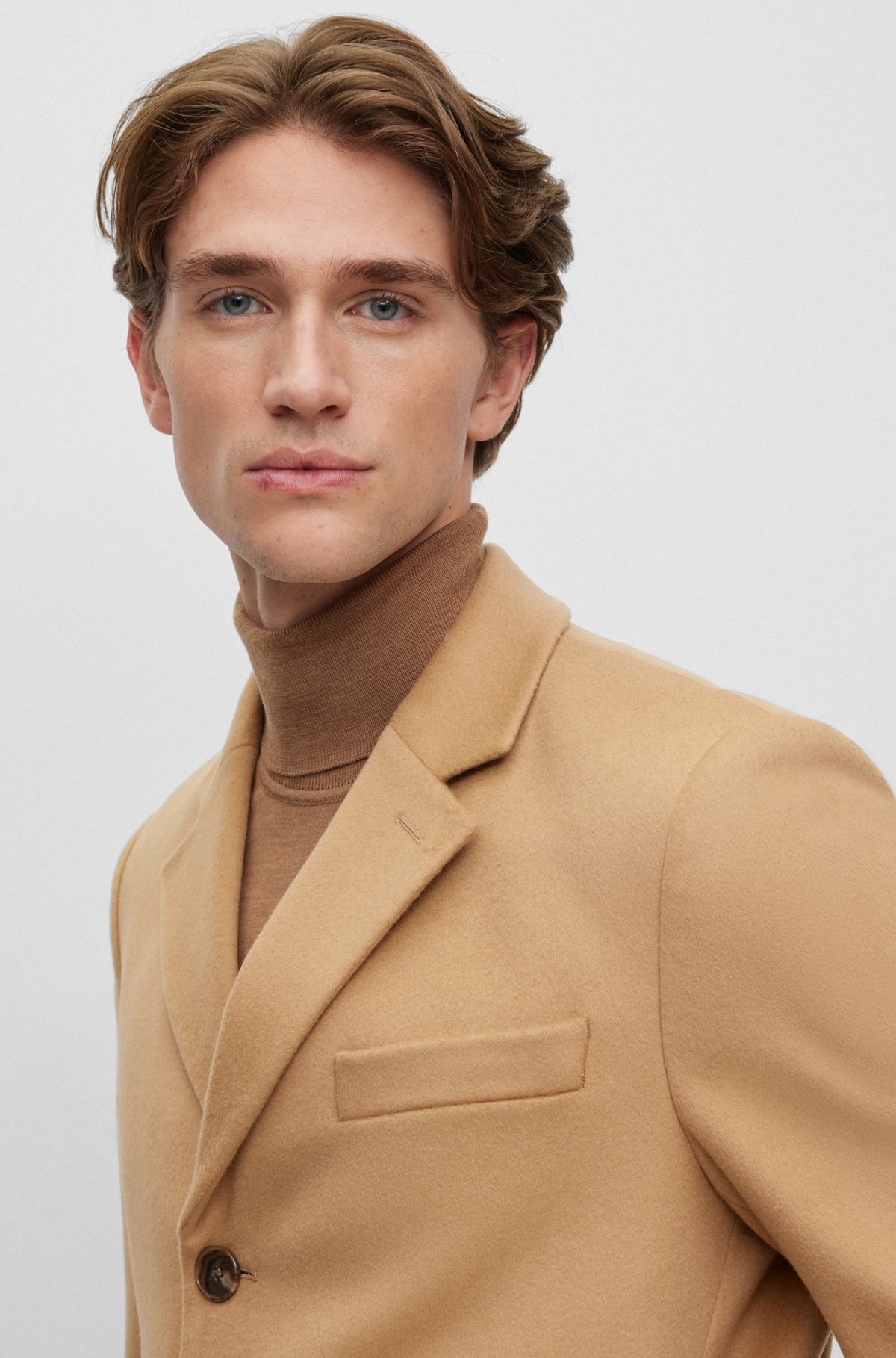 SLIM-FIT COAT IN VIRGIN WOOL AND CASHMERE - 3