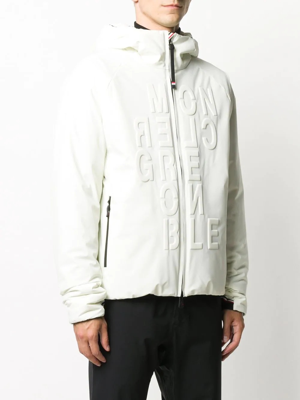 logo-embossed hooded jacket - 3