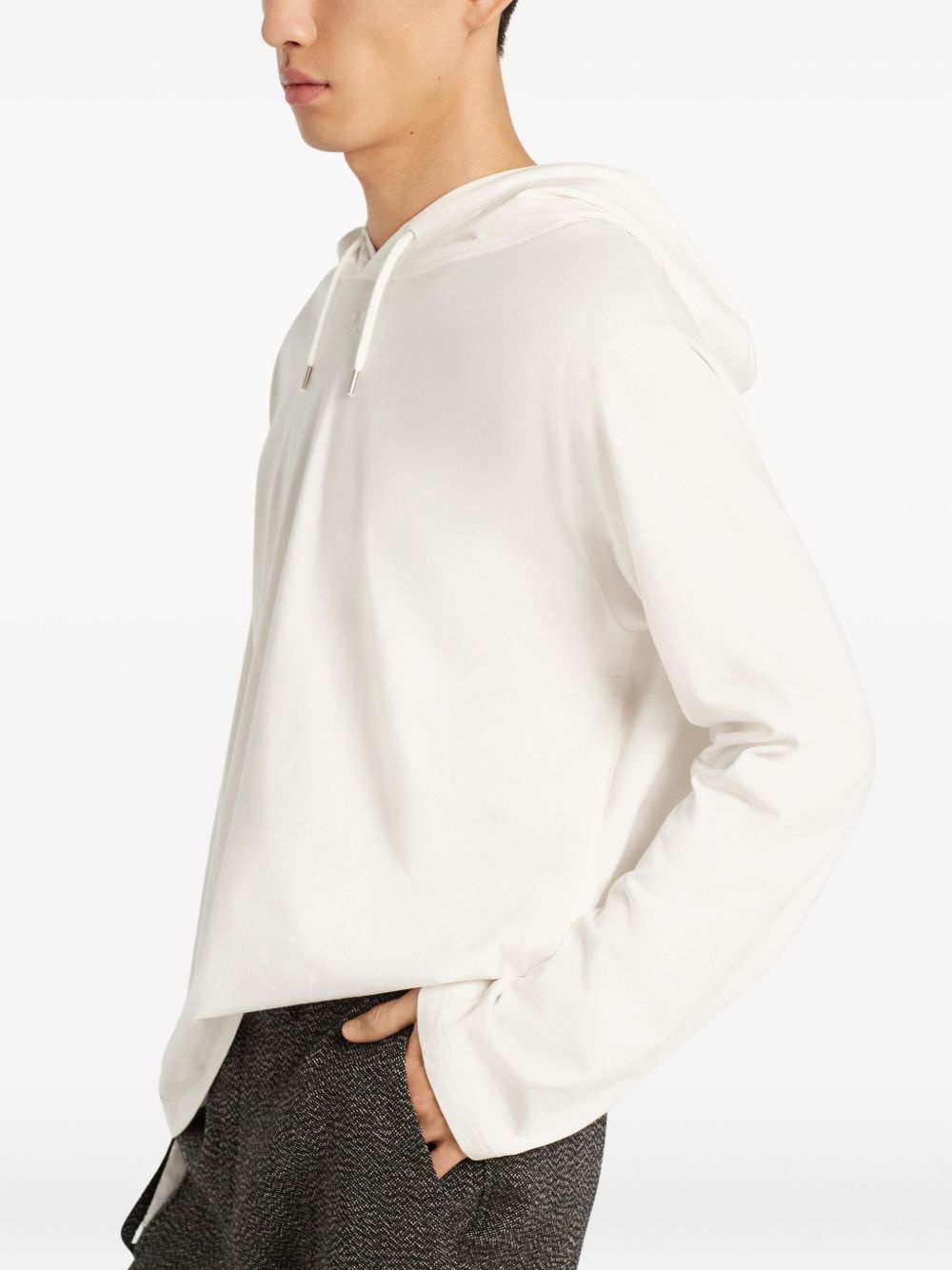 asymmetric long-sleeve hoodie - 5