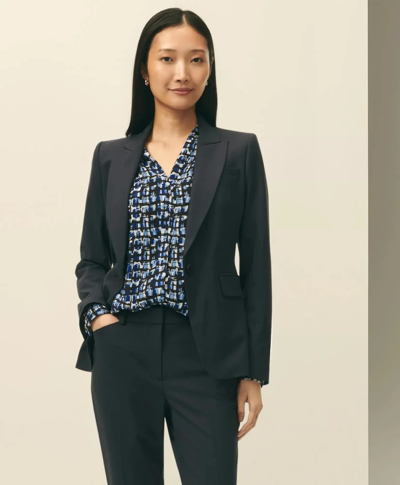 The Essentials Single-Breasted Peak Lapel in Wool Blend - 1