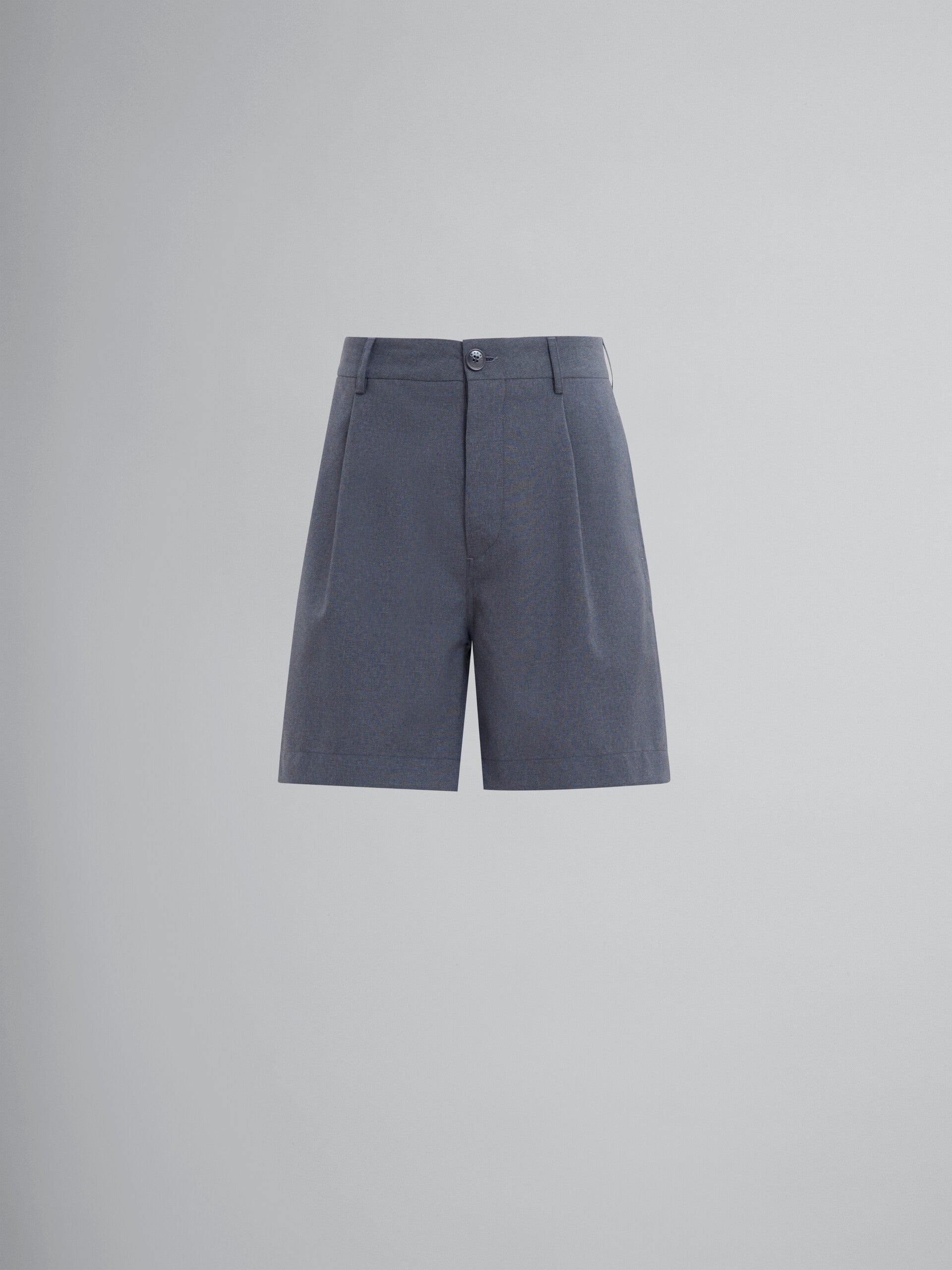 Wool Tailored Shorts with Front Crease - 3