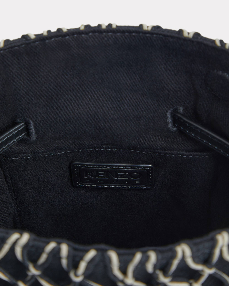 'KENZOAMA' bucket bag in canvas and fishnet 4