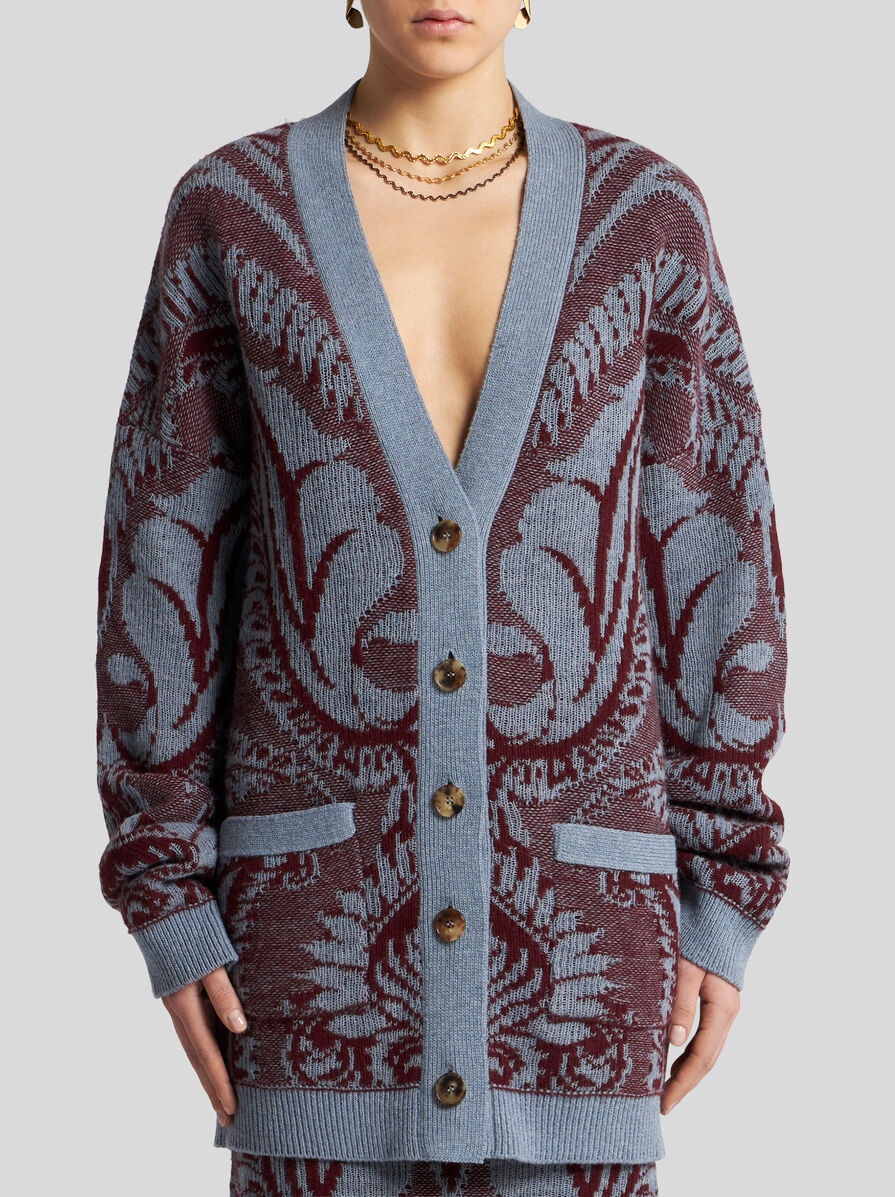 WOOL JACQUARD CARDIGAN - 2