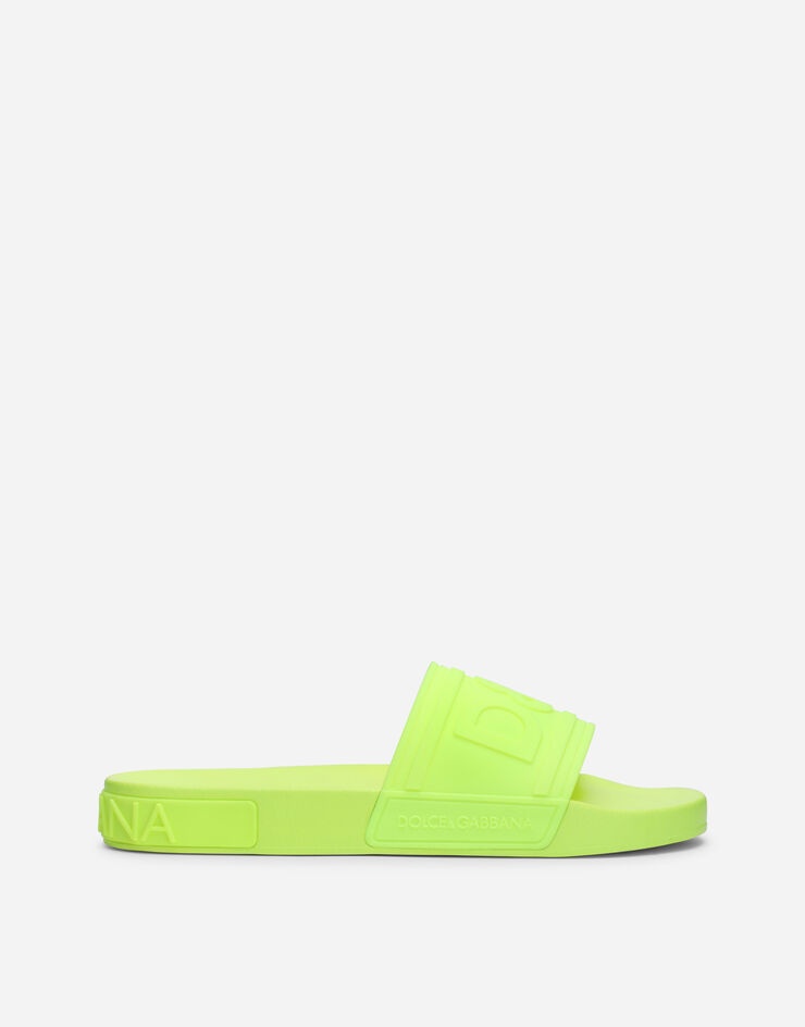 Rubber beachwear sliders with high-frequency detailing - 1