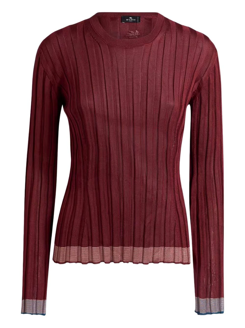 ribbed long-sleeved sweatshirt - 1