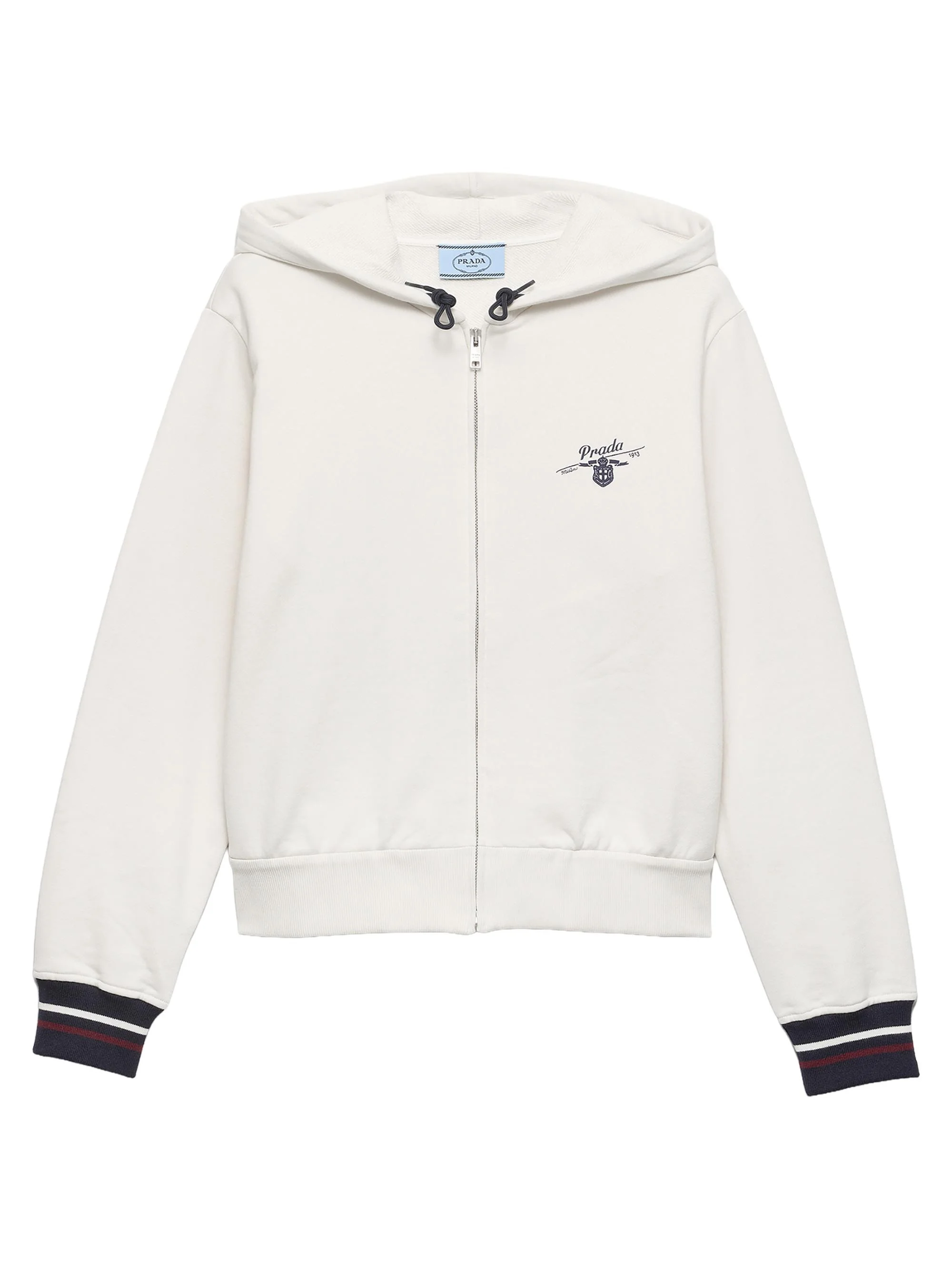 Women's Cotton Fleece Zipper Hoodie - Beige - 1