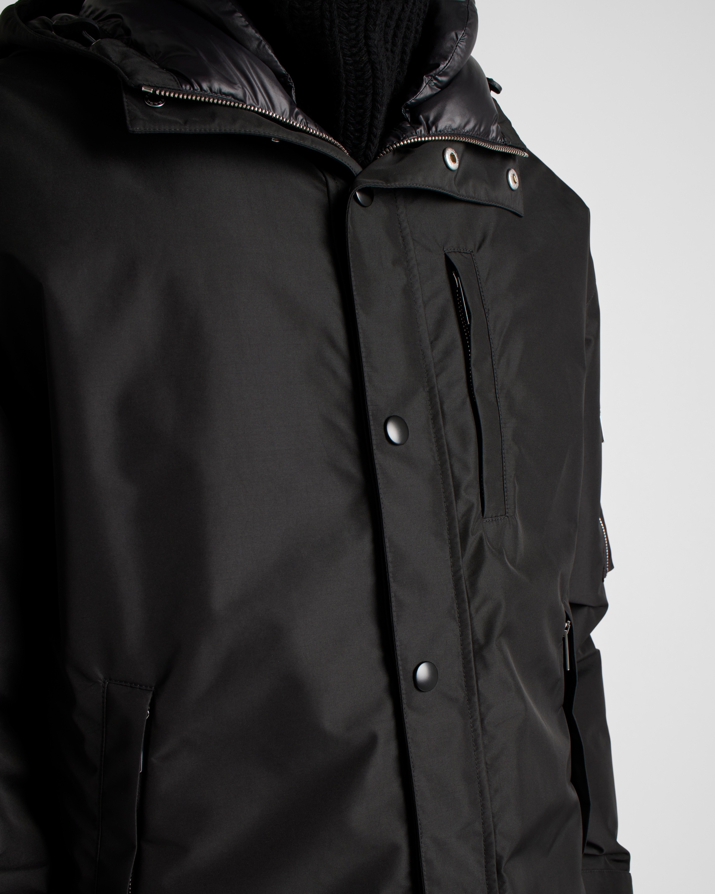 Technical fabric down jacket with hood - 4