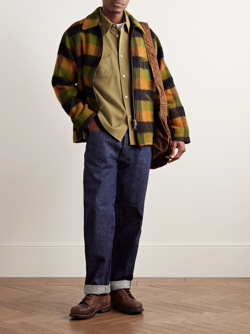 visvim Wool and Linen-Blend Overshirt Green outlook