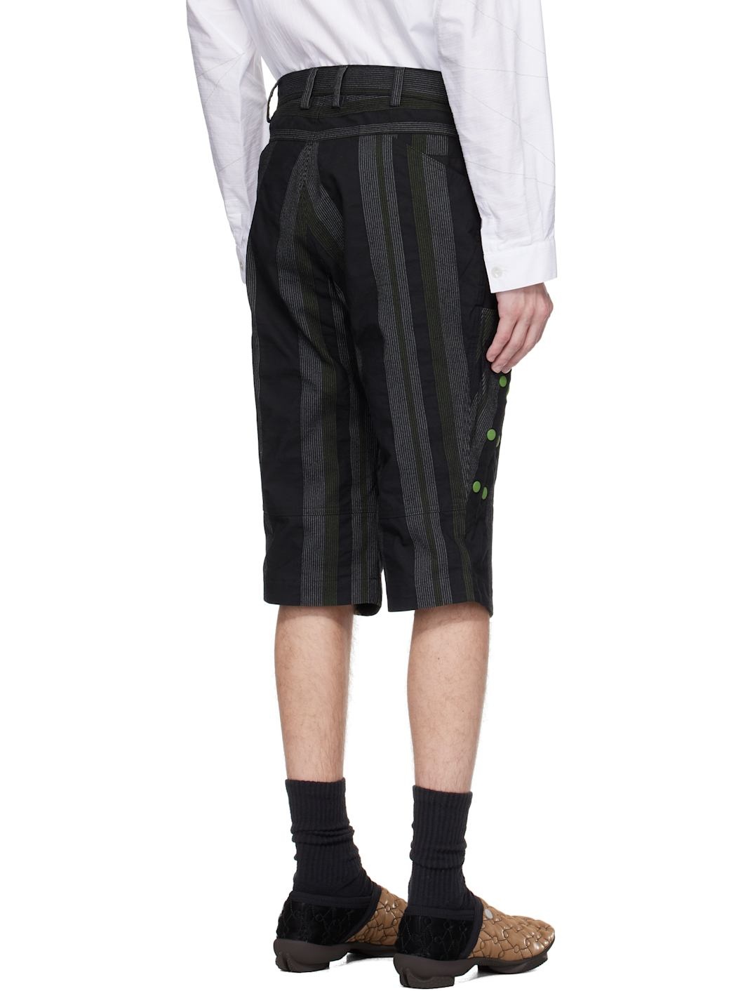 Black & Green Inex Snap Shorts - 3