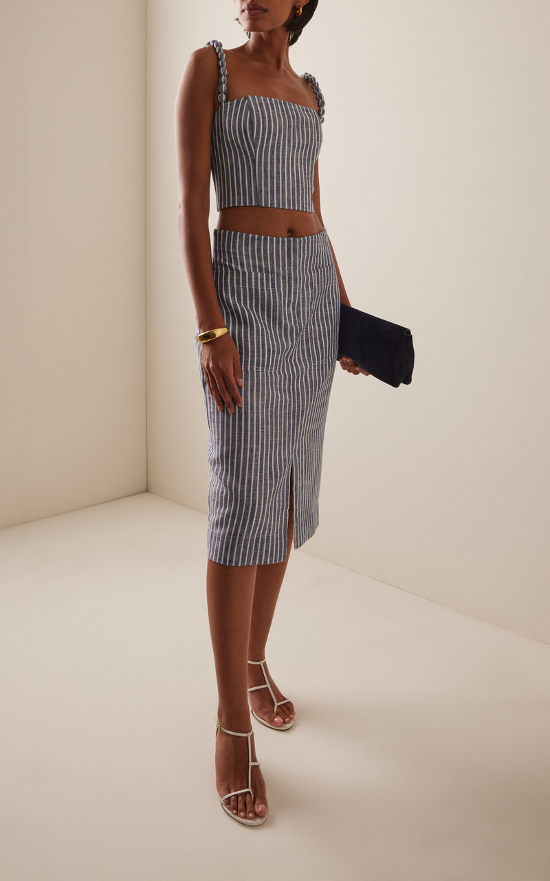 ANDRES OTALORA Punta Clara Striped Midi Skirt stripe outlook