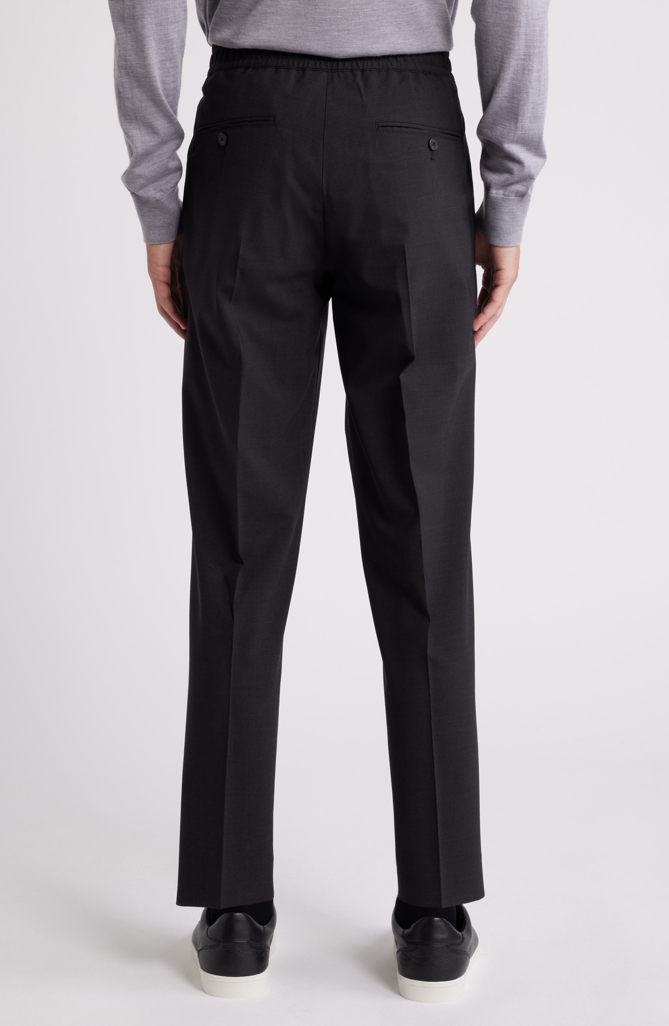 Theory Larin Wrinkle Resistant Virgin Wool Blend Pants in Hickory Melange at Nordstrom - 2