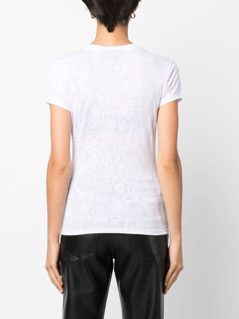 rhinestone-logo snake-print T-shirt 4