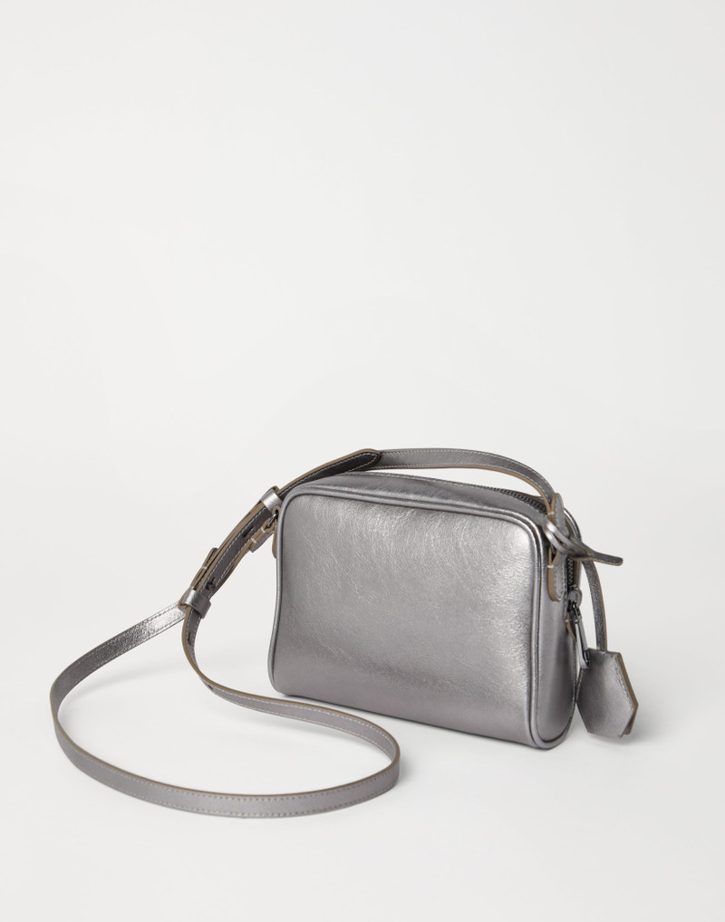 Brunello Cucinelli Lamé calfskin Boston clutch bag outlook