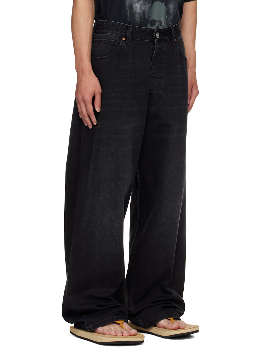 Black Painted Anarchy Reworked Jeans - 2