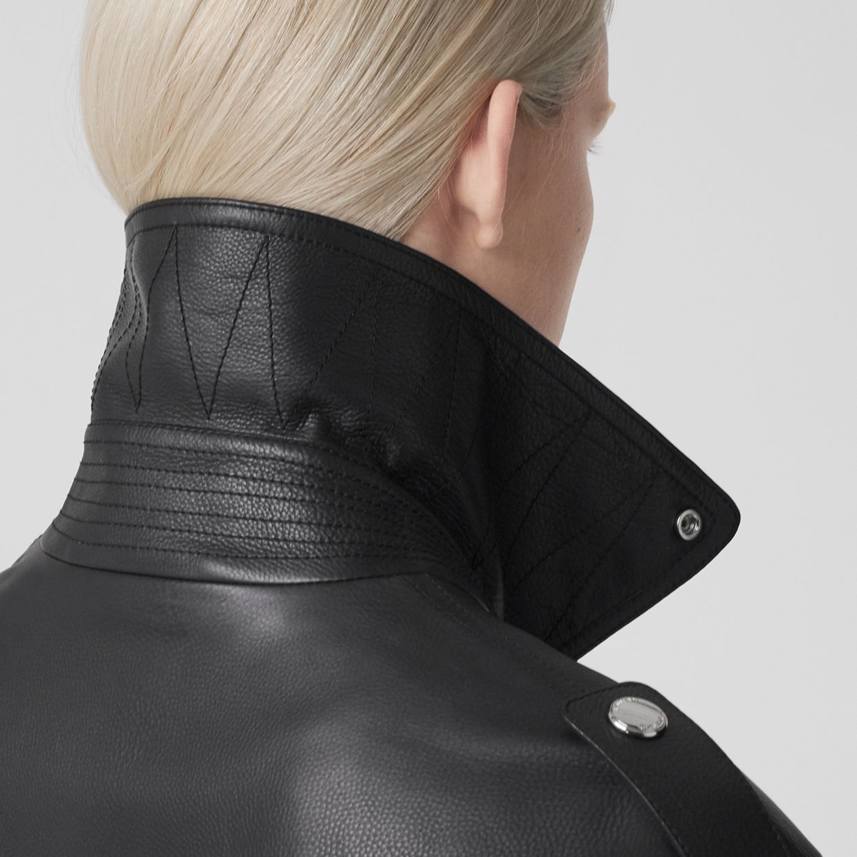 Pocket Detail Leather Biker Jacket - 5
