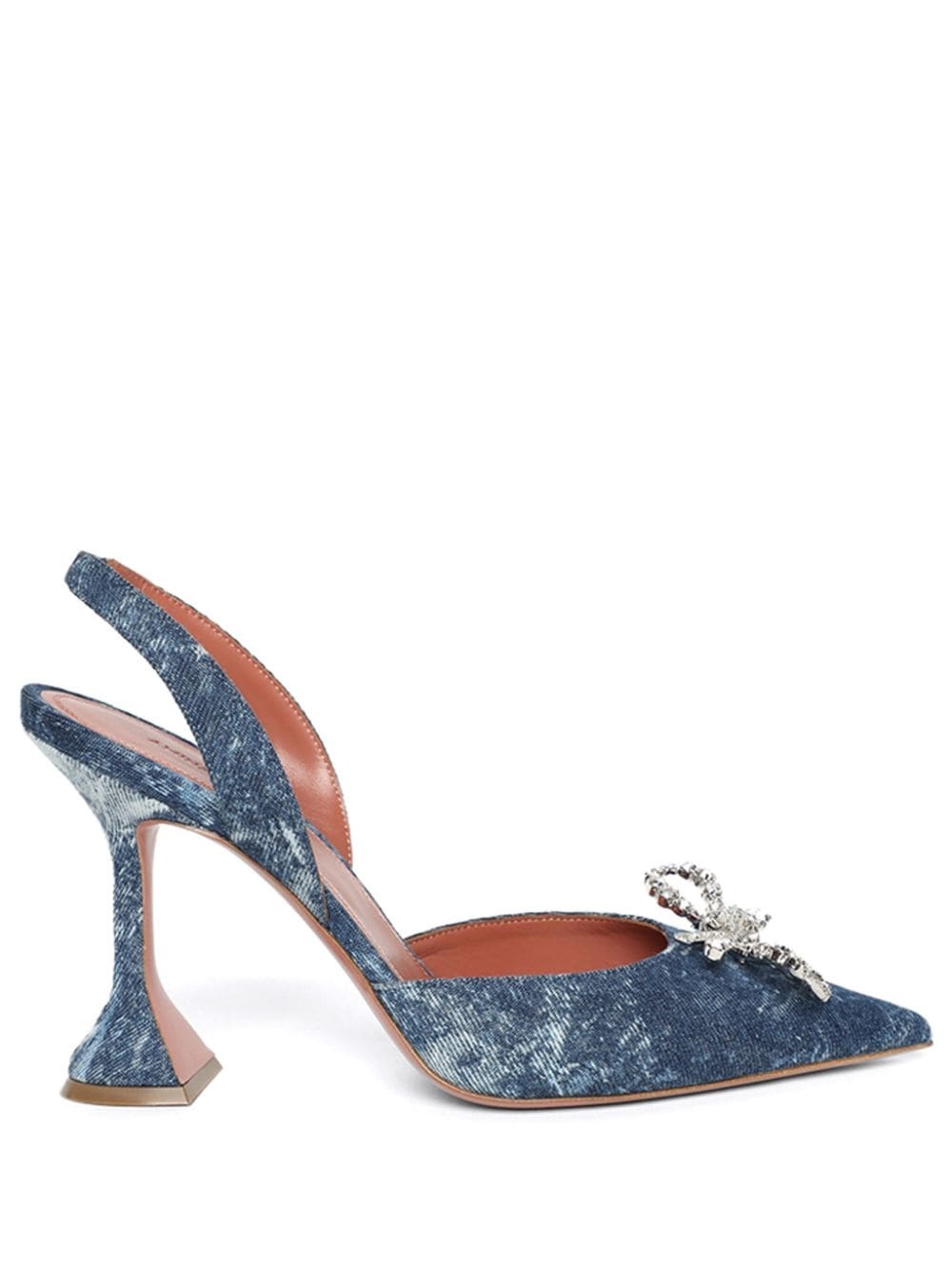 Rosie 110mm denim slingback pumps - 1