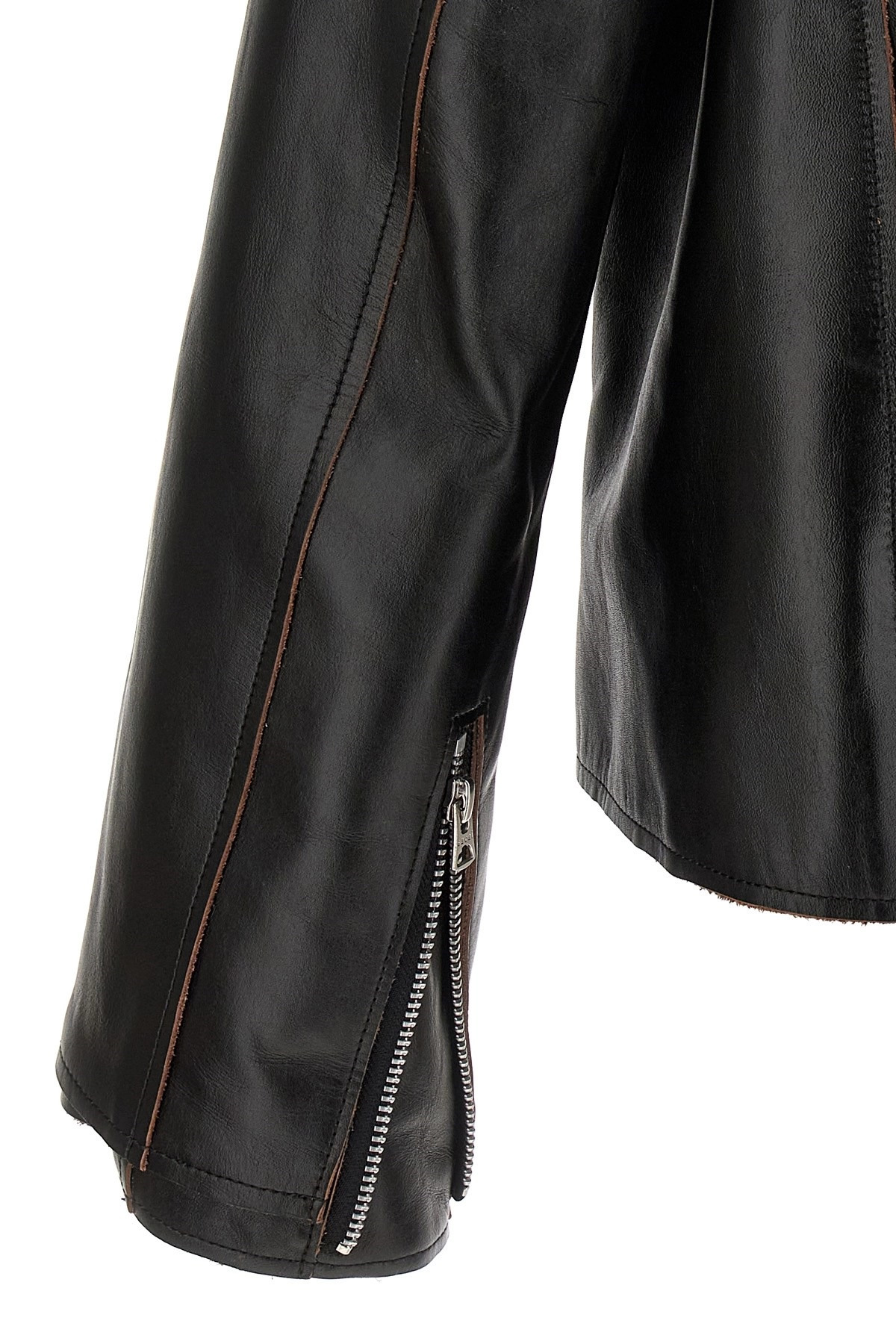 Leather biker jacket - 5