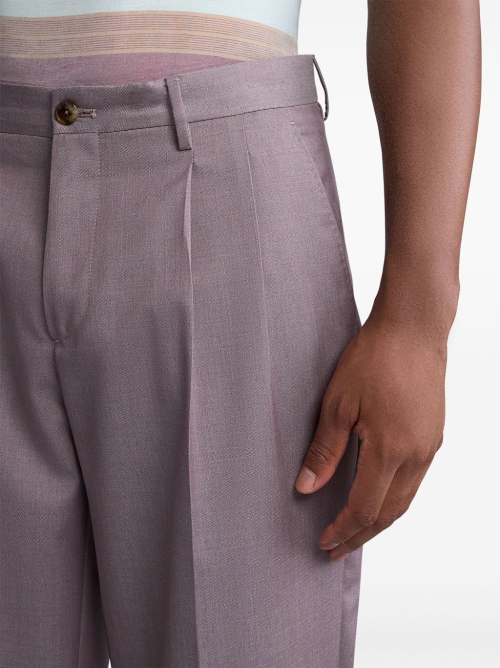 tapered wool trousers - 5