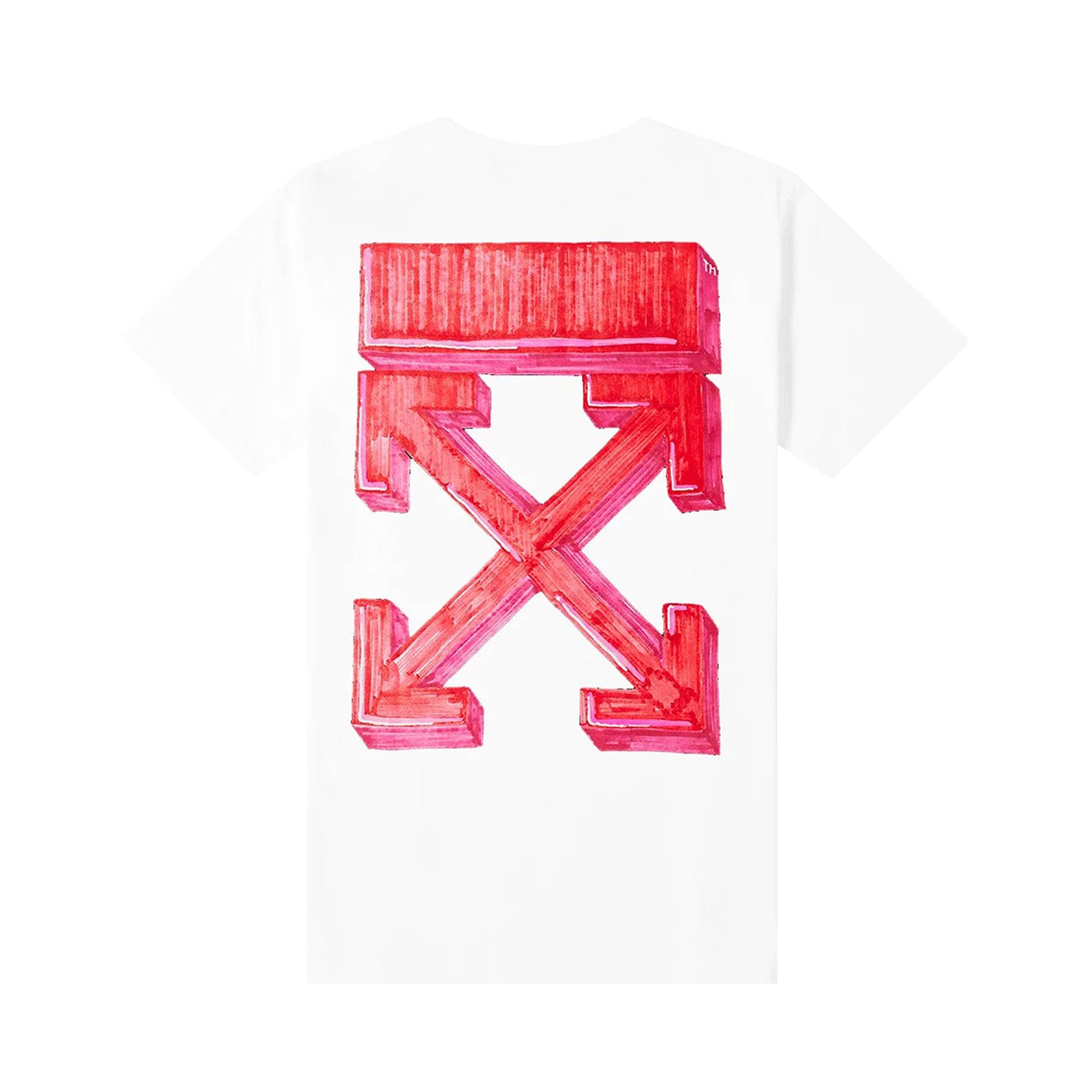 Off-White Marker Arrow Tee 'White/Red' - 2