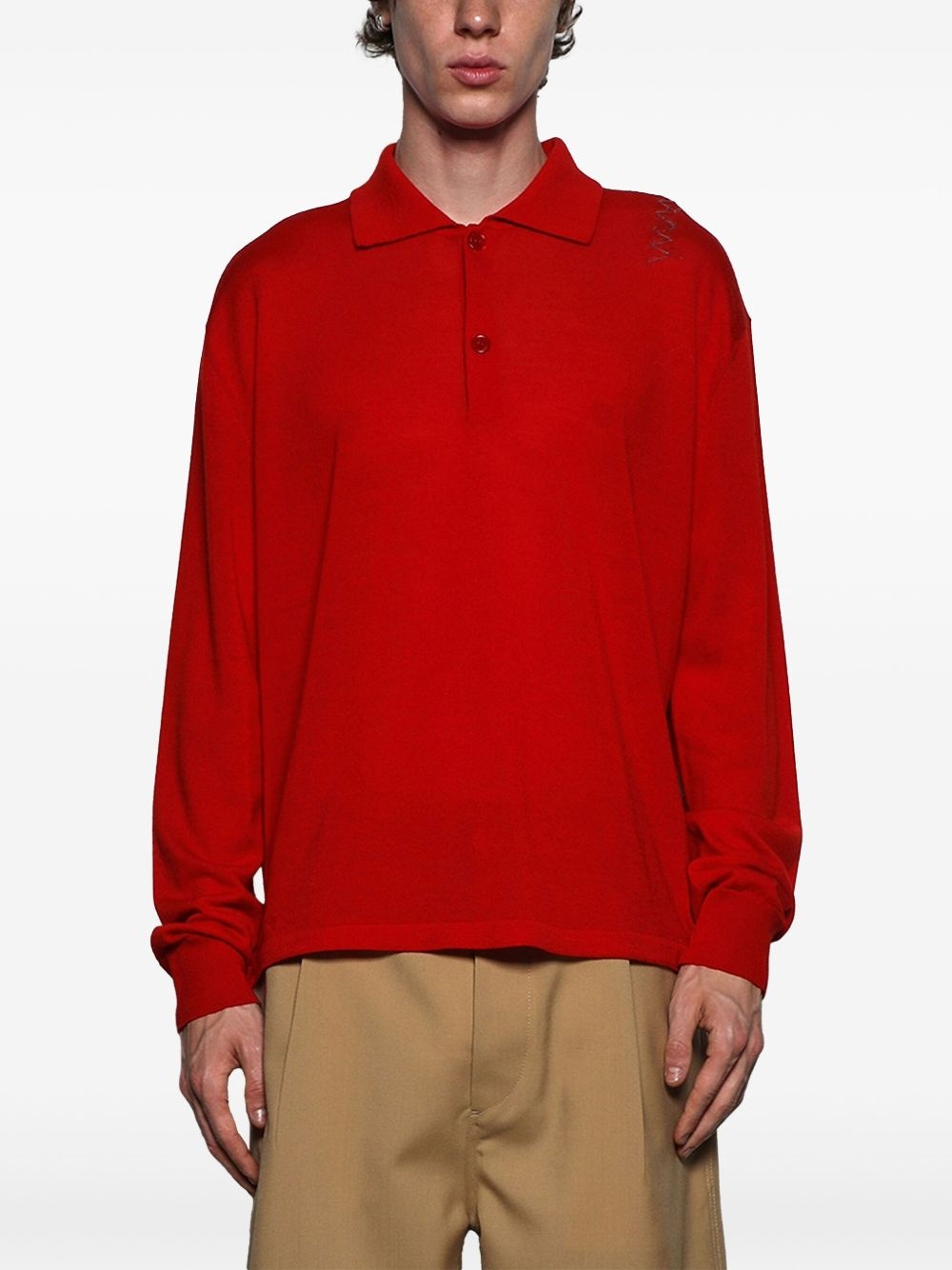 logo-embroidered polo shirt - 3