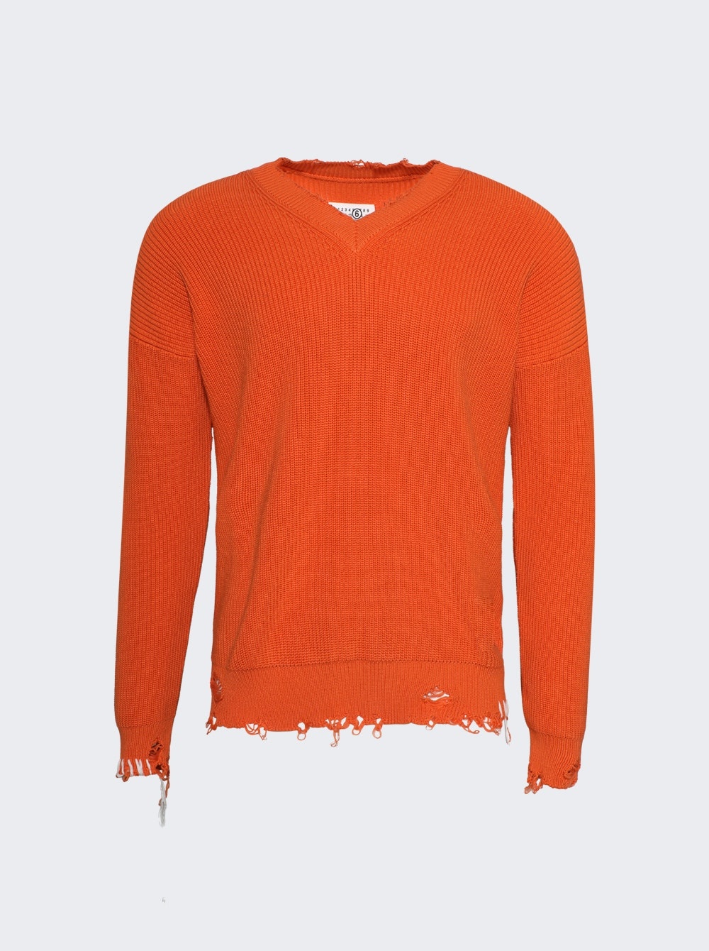 MM6 Maison Margiela V Neck Sweater Orange | thewebster