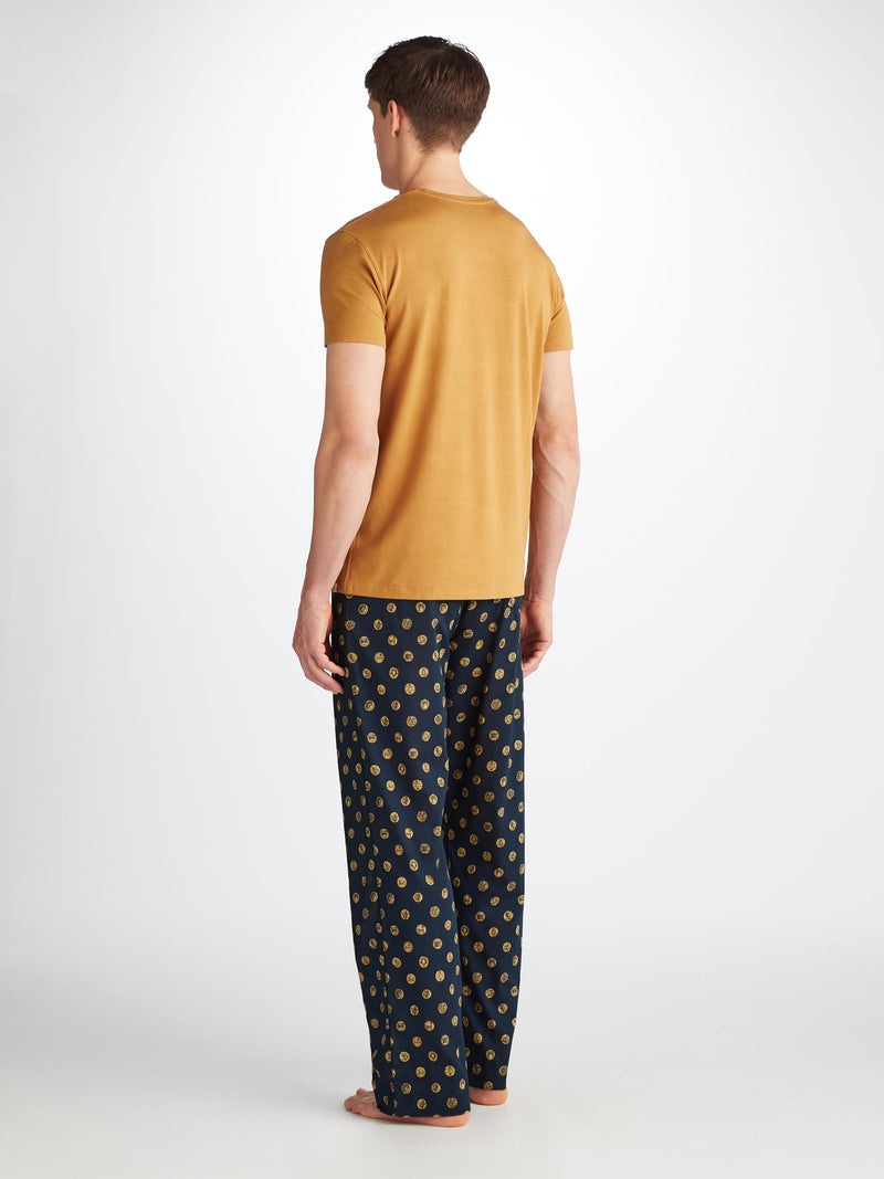 Men's Lounge Pants Ledbury 78 Cotton Batiste Navy - 4