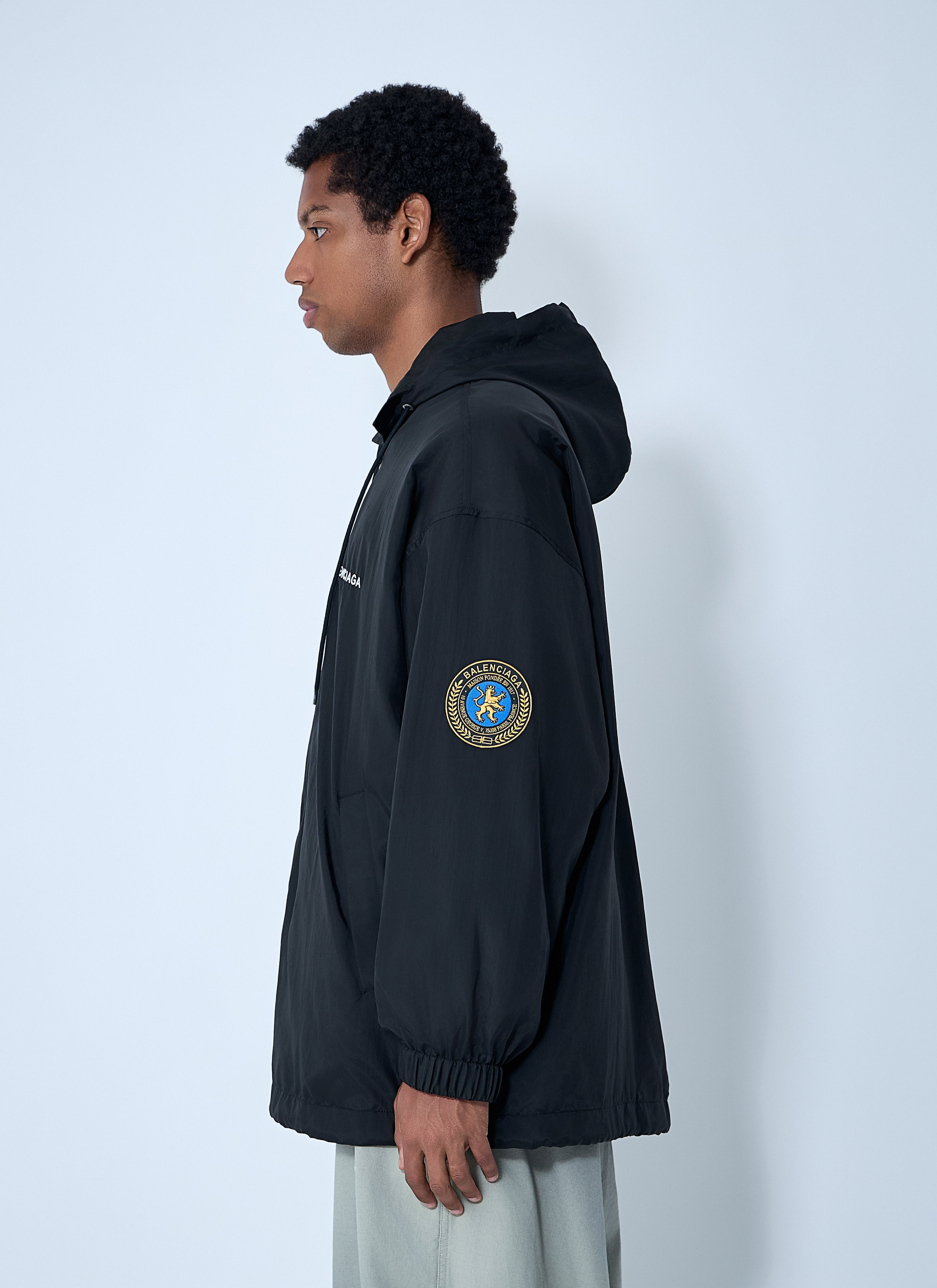 Balenciaga Men Logo Motif Windbreaker Jacket - 3
