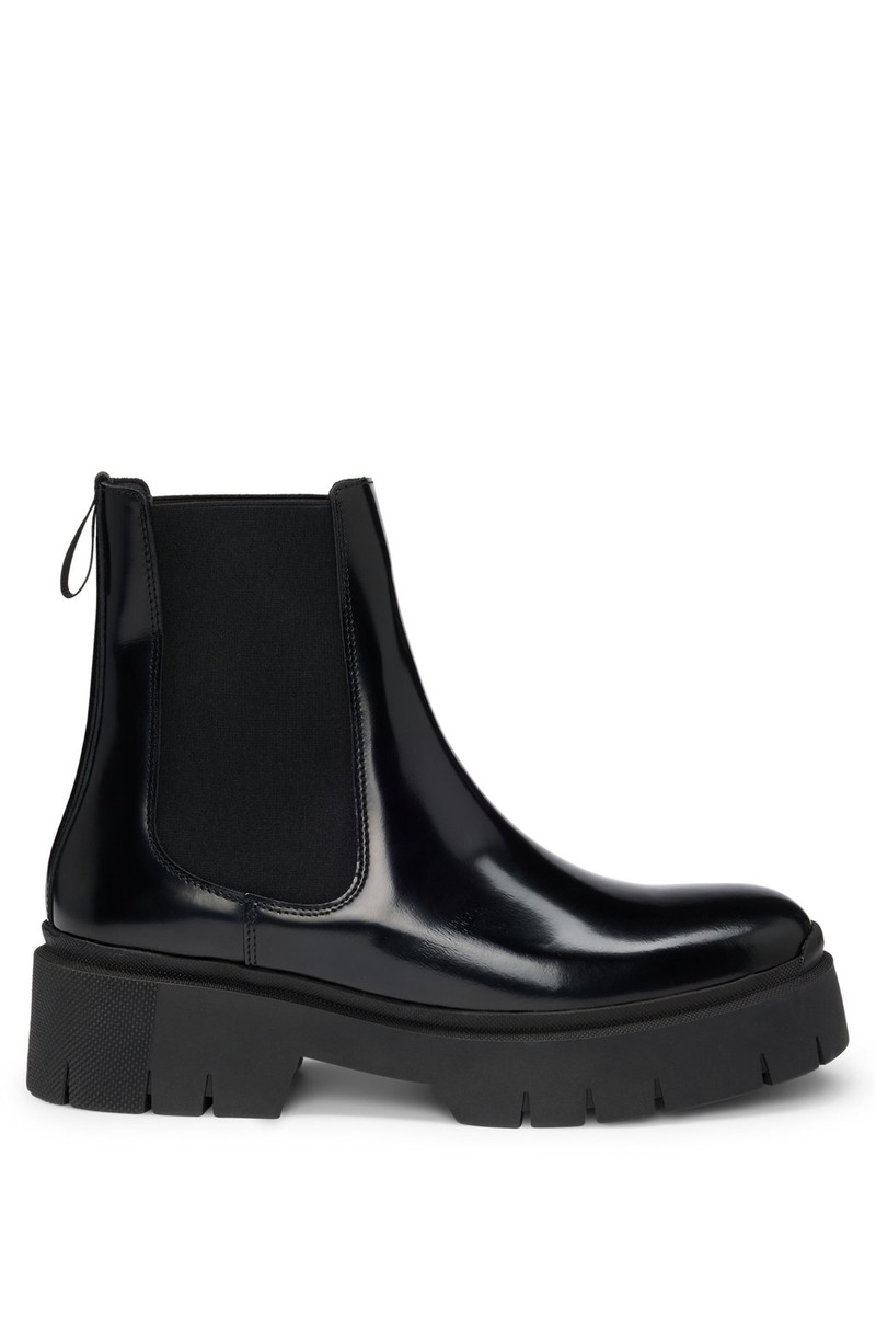 BLOCK-HEEL CHELSEA BOOTS IN FAUX LEATHER 1