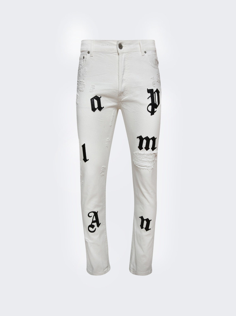 Logo Patch Jeans Off White - 1