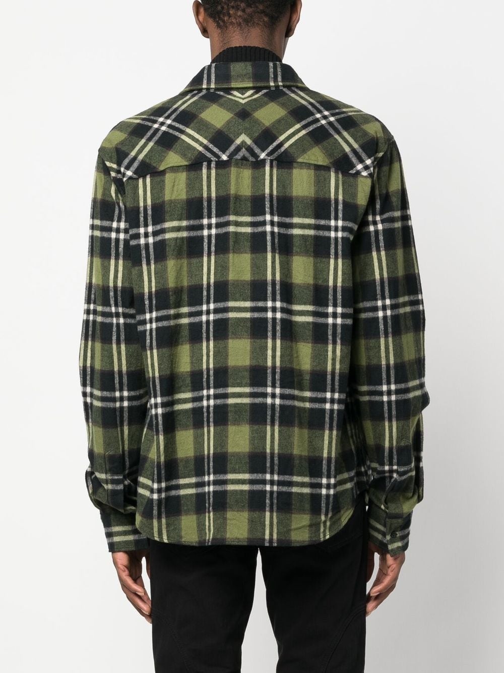 plaid-print flannel shirt - 4