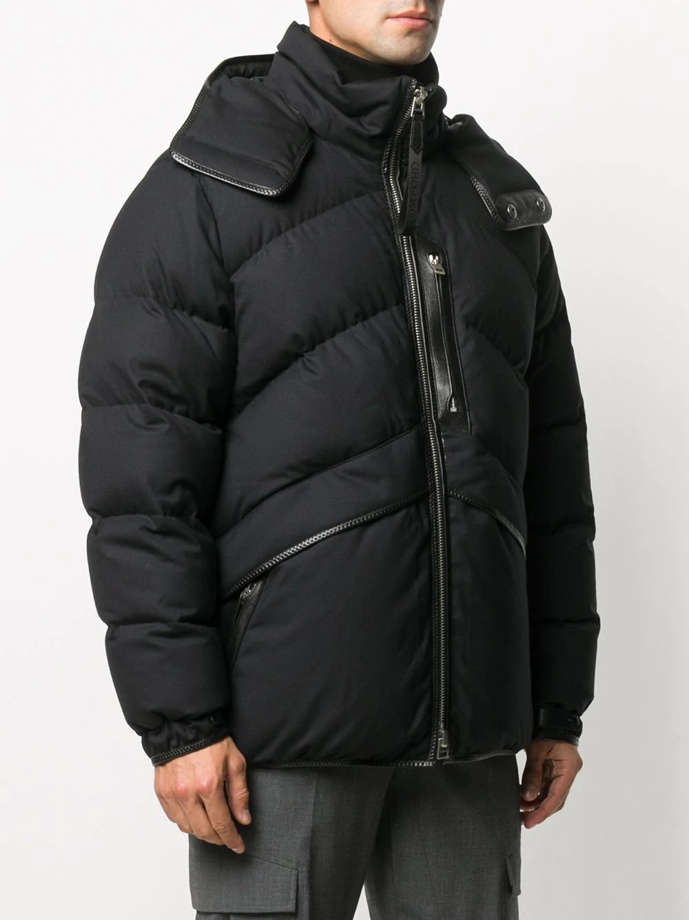 trimmed hooded puffer jacket - 3