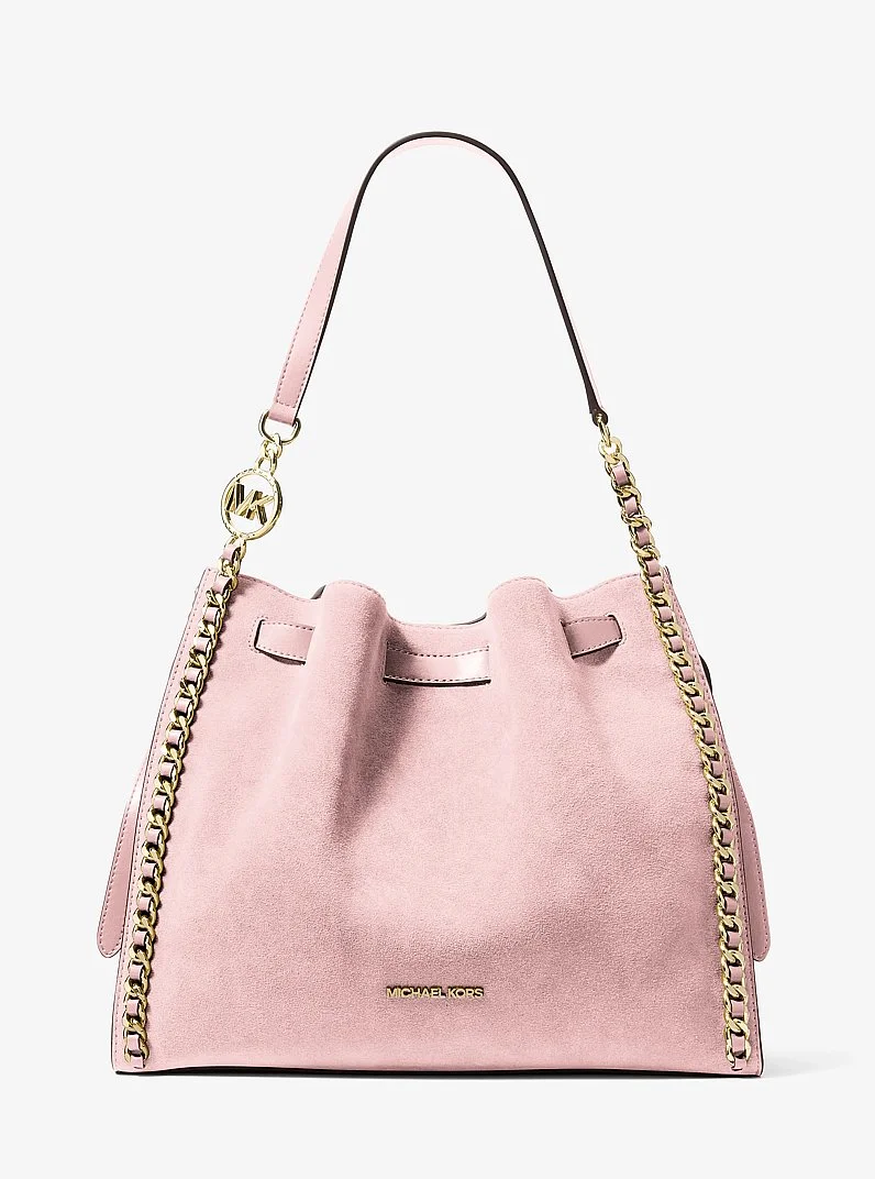 Mina Large Suede Chain Shoulder Bag - 1